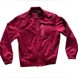 LUXE-T LUXURY SPORT Men’s Burgundy ZipUp Snap Button Wool Polyester Coat Size 3X